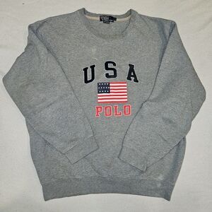 Polo by Ralph Lauren Gray USA Crewneck Sweater